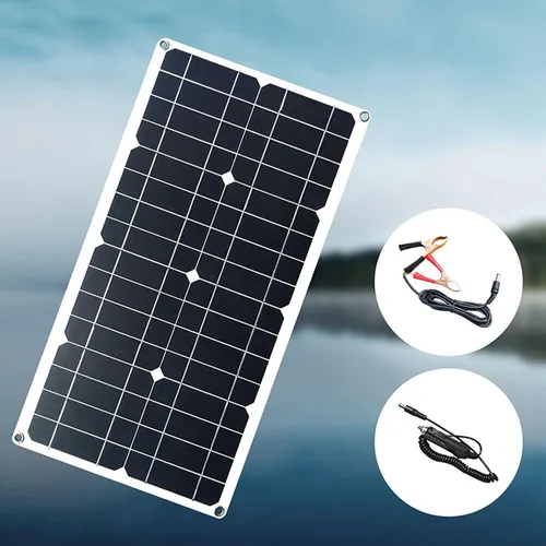 Vista 8 de Generador solar de 24 W, panel solar portátil de 5 V/1.7 A, cargador de energía monocristalino USB de módulo fotovoltaico monocristalino, panel Con