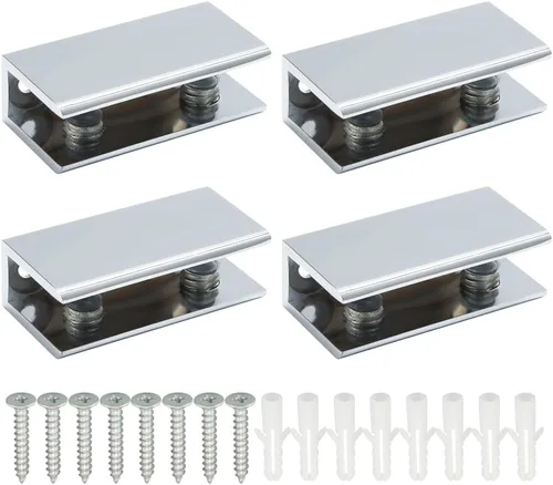 Vista 19 de Alise Soporte de ducha ajustable para estante de vidrio, soporte de abrazadera rectangular resistente para estantes de vidrio de 0.394-0.472 in