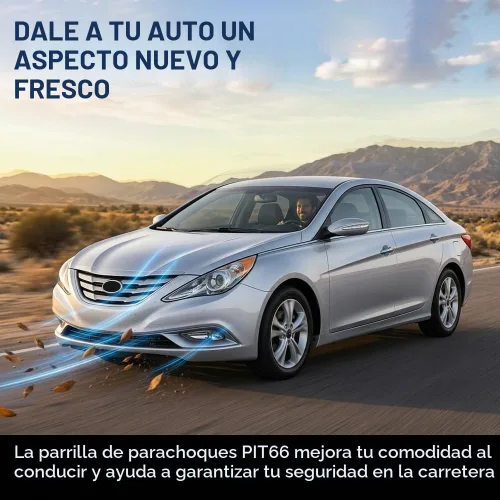 Vista 9 de PIT66 Conjunto de parrilla delantera cromada compatible con Sonata 2011 2012 2013 HY1200154 863503S100