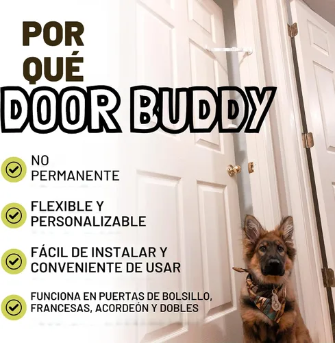 Vista 6 de Door Buddy Pestillo y Tope de Puerta para Gatos. Correa de Puerta Ajustable a Prueba de Perros para Gatos. Caja de Arena a Prueba de Perros