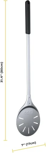 Vista 2 de ooni Pala Giratoria para Pizza - Pala para Pizza Perforada de Aluminio de 7 Pulgadas, Volteador de Pizza de Metal Ligero con Mango Largo