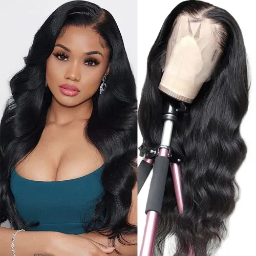 Vista 22 de Pelucas de cabello humano ondulado con encaje frontal de 13 x 4 HD, predepilada con Baby Hair, pelucas de cabello humano sin pegamento para mujeres