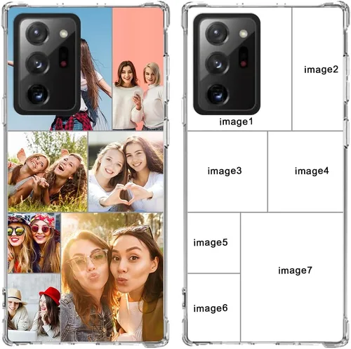 Vista 6 de Funda para teléfono personalizada para Samsung Galaxy Note 20 Ultra, funda personalizada con collage de fotos con múltiples imágenes, funda