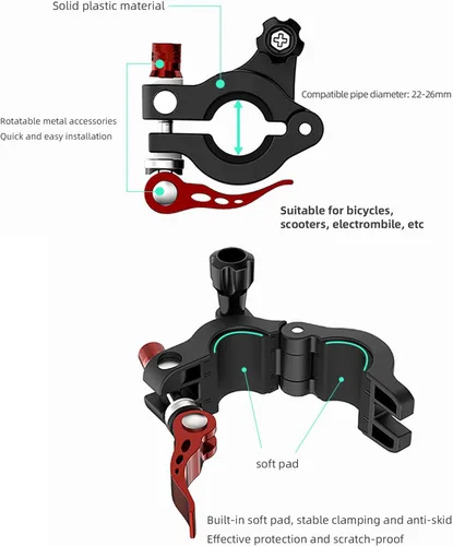Vista 6 de Soporte para bicicleta DJI RC Controller Clip de bicicleta Soporte para manillar de bicicleta compatible con DJI Mavic/Mini 3 Pro/Mini 3/Mavic 3/Air