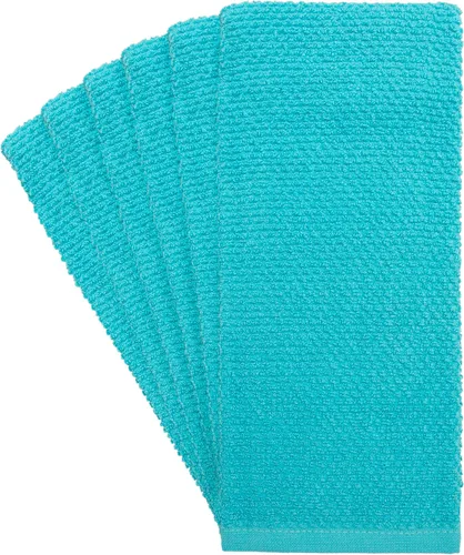 Vista 2 de Toallas de cocina de alta calidad, toallas de mano grandes de algodón, paquete de 6, diseño de palomitas de maíz (16 x 26 pulgadas), juego de paños
