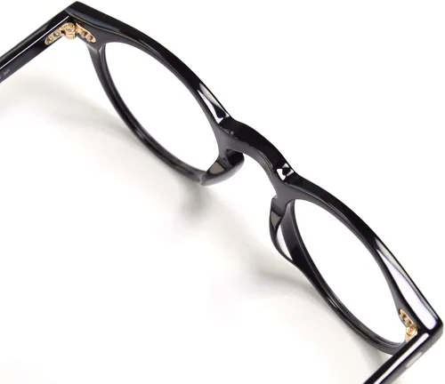 Vista 3 de EAREADA Gafas redondas vintage transparentes con borde redondo grueso y acetato para hombre