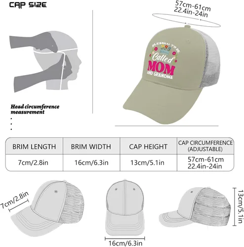 Vista 4 de devor Baseball Caps Blessed to be Called mom and Grandma Dad Hat for Women Graphic Denim Caps Adjustable