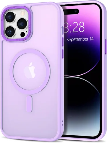 Vista 36 de Anuck - Funda magnética para iPhone 11 compatible con MagSafe, carcasa trasera mate translúcida dura, borde de TPU, delgada, resistente a impactos