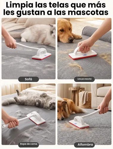 Vista 6 de DELOMO Cepillo removedor de pelo de mascotas reutilizable para muebles