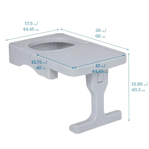 Vista 2 de ECR4Kids Accesorio de escritorio para silla Tri-Me de plástico multiusos 3 en 1 para interiores y exteriores, muebles para niños, gris claro
