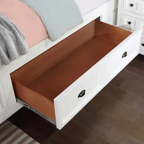 Vista 4 de Furniture of America Zinnia - Cama de madera de almacenamiento de transición con cajones debajo de la cama para dormitorio, habitación de invitados
