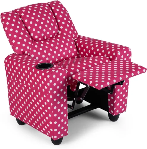 Vista 11 de GLACER Sillón reclinable para niños con portavasos de terciopelo vaca