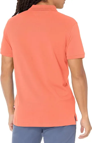 Vista 2 de Tommy Hilfiger Polo con solapa de bandera para hombre en ajuste regular, Melocotón anochecer
