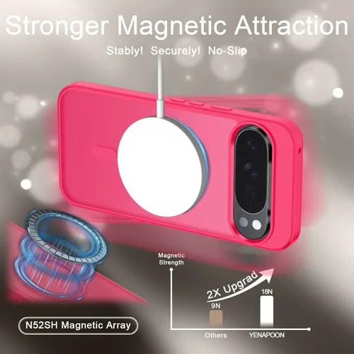 Vista 1716 de Funda para Google Pixel 10 Pro XL, cubierta magnética mate, color negro Fit for MagSafe, Screen Protector included, Shockproof Military Grade