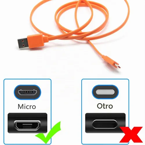 Vista 2 de Aquelo Cable de carga USB de alimentación rápida para JBL Altavoz Bluetooth inalámbrico Auriculares Auriculares MicroUSB, 3.3 pies y naranja