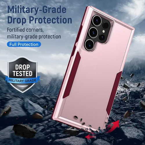Vista 6 de Funda para Samsung Galaxy S24 Ultra, Galaxy S24 Ultra con protector de pantalla HD [prueba de caídas de grado militar] Funda protectora resistente a