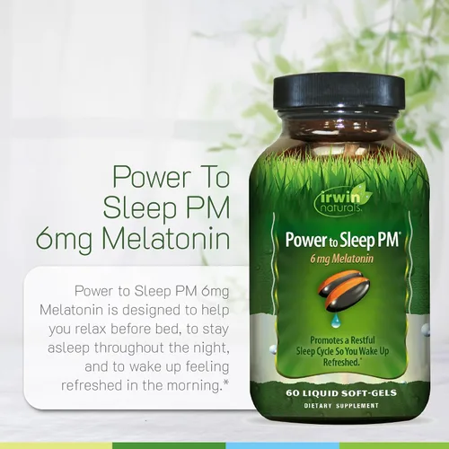 Vista 5 de Irwin Naturals Power to Sleep PM – 6 mg de melatonina, GABA, Ashwagandha, raíz de valeriana y L-teanina suplementos para hombres y mujeres – Apoya