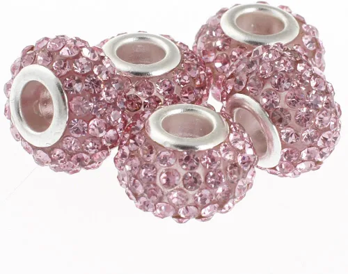 Vista 18 de RUBYCA Cuentas de cristal checo hechas a mano con agujero grande para pulseras europeas (10 unidades, morado, 0.433 in)