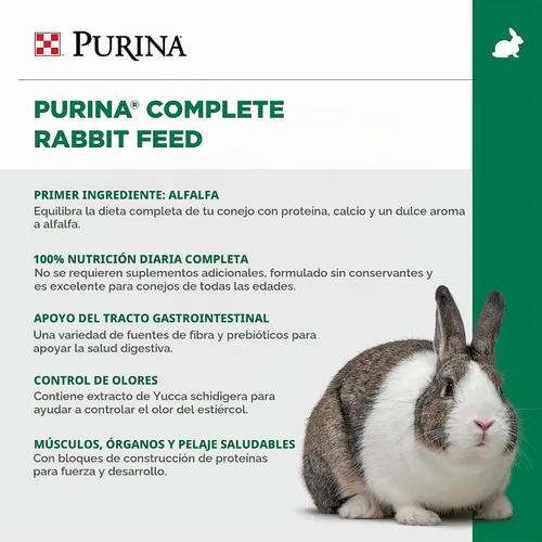 Vista 5 de Purina Pellets completos de comida para conejos, 25 lb