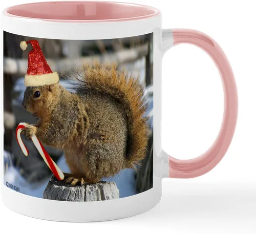 Vista 45 de CafePress Taza navideña de ardilla de 11 oz (11.0 fl oz) taza de café de cerámica