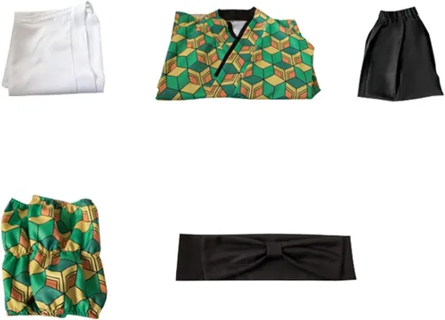 Vista 3 de MayMaxPlay Traje de cosplay Sabito Cosplay Máscara Uniforme Sabito Kimono Halloween Conjunto completo
