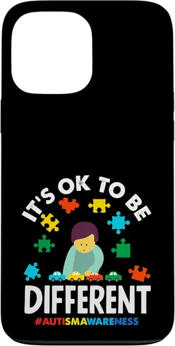 Vista 24 de Ok to Be Different Autism Awareness Puzzle Piece Ribbon Case para iPhone 17