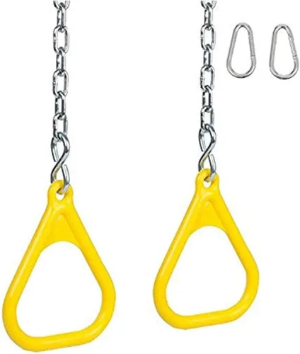 Vista 2 de Juego de columpios, anillos y cadenas de trapecio con logotipo SSS, azul