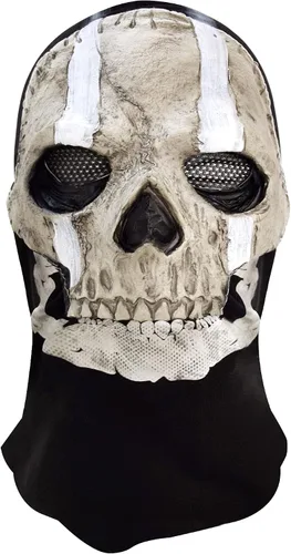 Vista 5 de Máscara de equipo fantasma, pasamontañas, disfraz de calavera, resistente al viento, máscara de esquí para motocicleta Negro