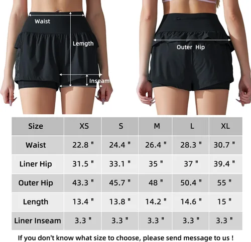 Vista 6 de Womens Athletic Shorts Running Shorts High Waisted Gym Yoga Elastic Spandex Workout Shorts with Pockets