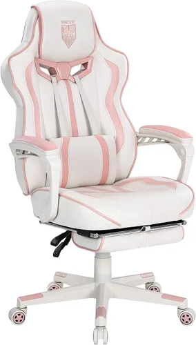Vista 9 de Vonesse Silla para Videojuegos, Silla de Oficina para Computadora con Reposapiés, Sillas Reclinables para Juegos para Adultos, Silla Ergonómica