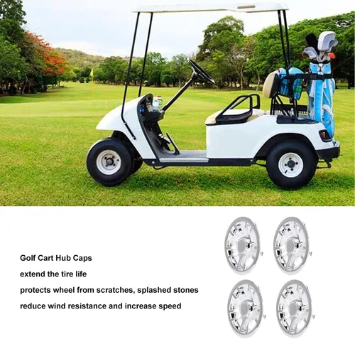 Vista 3 de Aramox Cubierta de cubo de rueda, 4 piezas de 8 pulgadas para cubo de carro cromado, protector de llanta para carrito