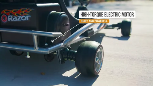 Vista 2 de Ground Force One Go Kart eléctrico Go Kart de marco abierto para mayores de 8 años Motor impulsado por cadena de alto par con asiento de cubo