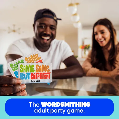 Vista 2 de Lo mismo pero diferente por relacionable, juegos para adultos para reuniones sociales de la noche de juegos, incluye 350 tarjetas, 8 marcadores