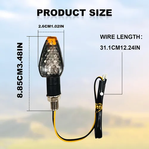 Vista 2 de 4PCS Mini Stalk Flecha Luz Motocicleta Señal de Giro Luces Luces Delanteras Luces Traseras Adecuado para todo tipo de locomotoras de 12V