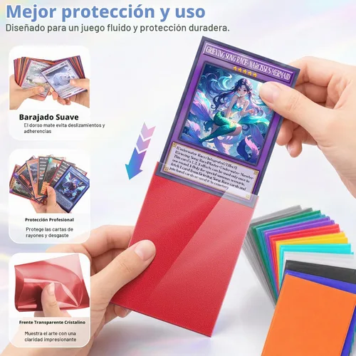 Vista 4 de 1000 unidades de fundas para tarjetas de carga superior para cartas coleccionables, 10 colores de fundas suaves para tarjetas de béisbol estándar