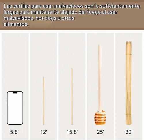 Vista 4 de 70 palitos para asar malvaviscos, palitos de malvavisco de 30 pulgadas