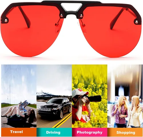 Vista 3 de KYMISINKY Gafas de sol de aviador sin montura de gran tamaño para mujeres hombres medio gafas marco UV400 protección parasol sombra KY7000S