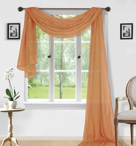 Vista 23 de Sapphire Home Cortinas de cenefa para ventana, cenefas transparentes extralargas para ventanas, cortinas de gasa para sala de estar, cocina