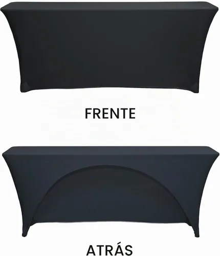 Vista 4 de YOUR CHAIR COVERS - Mantel elástico rectangular de elastano de 6 pies x 18 pulgadas, con espalda abierta para aula, color negro