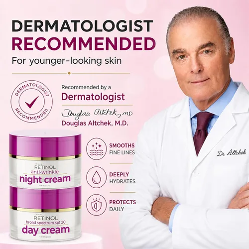 Vista 5 de Crema de día Retinol con SPF 20, talla única , Un solo color Daily face cream for mature and aging skin with Vitamin C and E - lightweight wrinkle