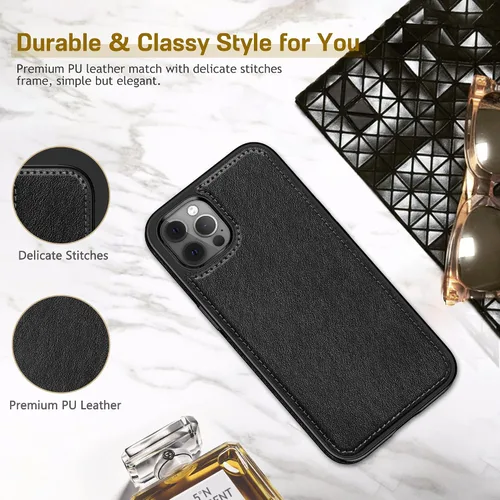 Vista 4 de LOHASIC Funda diseñada para iPhone 13 Pro con MagSafe, clásica y elegante piel suave agarre antideslizante a prueba de golpes, funda protectora