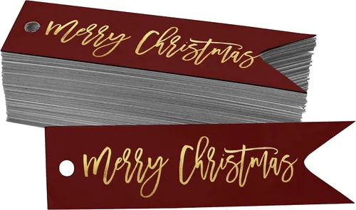 Vista 42 de Etiquetas colgantes con texto en inglés «Merry Christmas» para botellas de papel de aluminio, paquete de 50 unidades Aqua Blue