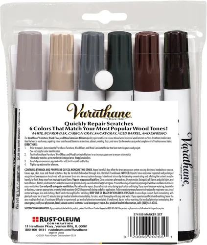 Vista 3 de Varathane 374189 Kit de Marcadores de Reparación de Tinte de Madera, Tonos Fríos Surtidos