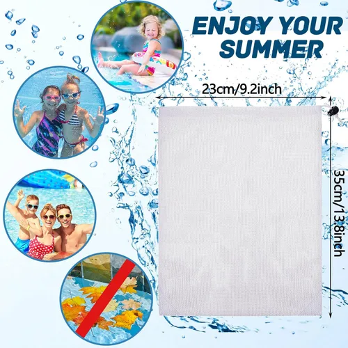 Vista 2 de Boao Paquete de 6 bolsas de malla fina para aspiradora de piscina, bolsa de malla fina de nailon de 9 x 13.8 pulgadas, bolsa de repuesto