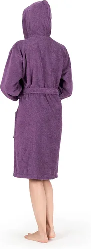Vista 3 de NINE WEST Bata de baño de lujo con capucha para mujer, 100% algodón turco