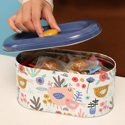 Vista 5 de Lata para Galletas y Snacks Envase de Almacenamiento de Galletas y Galletitas Recipiente para Galletas de Hogar y Cocina Regalos de Comida Envases