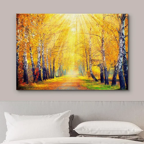 Vista 147 de wall26 Prado con álamos por Claude Monet - Arte moderno impresionista, arte en lienzo para el hogar, 12 x 18 pulgadas