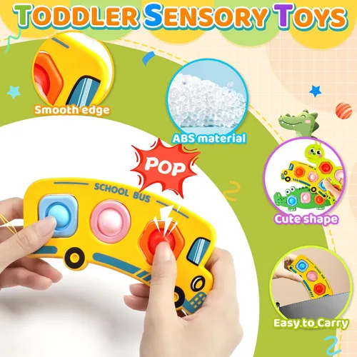 Vista 2 de Juguetes sensoriales para aliviar la ansiedad, 3 unidades, actividades de viaje en avión para niños pequeños, bolsas de regalo, juguetes