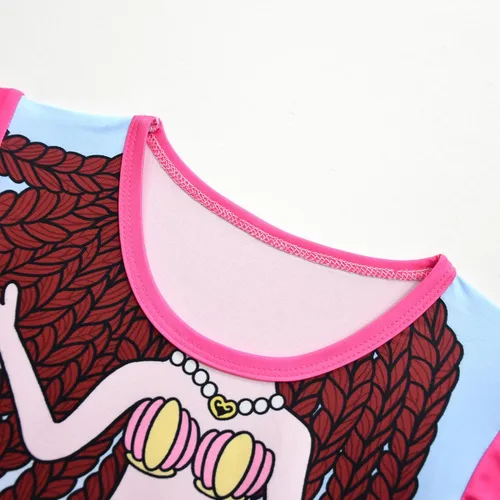 Vista 2 de Vestido de princesa para niñas pequeñas, vestido casual con estampado de verano