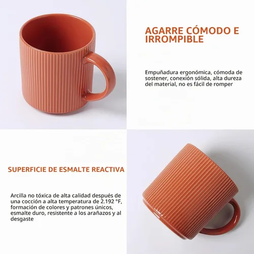 Vista 6 de MONITO - Juego de 4 tazas de café de 16 onzas, juego de tazas de café